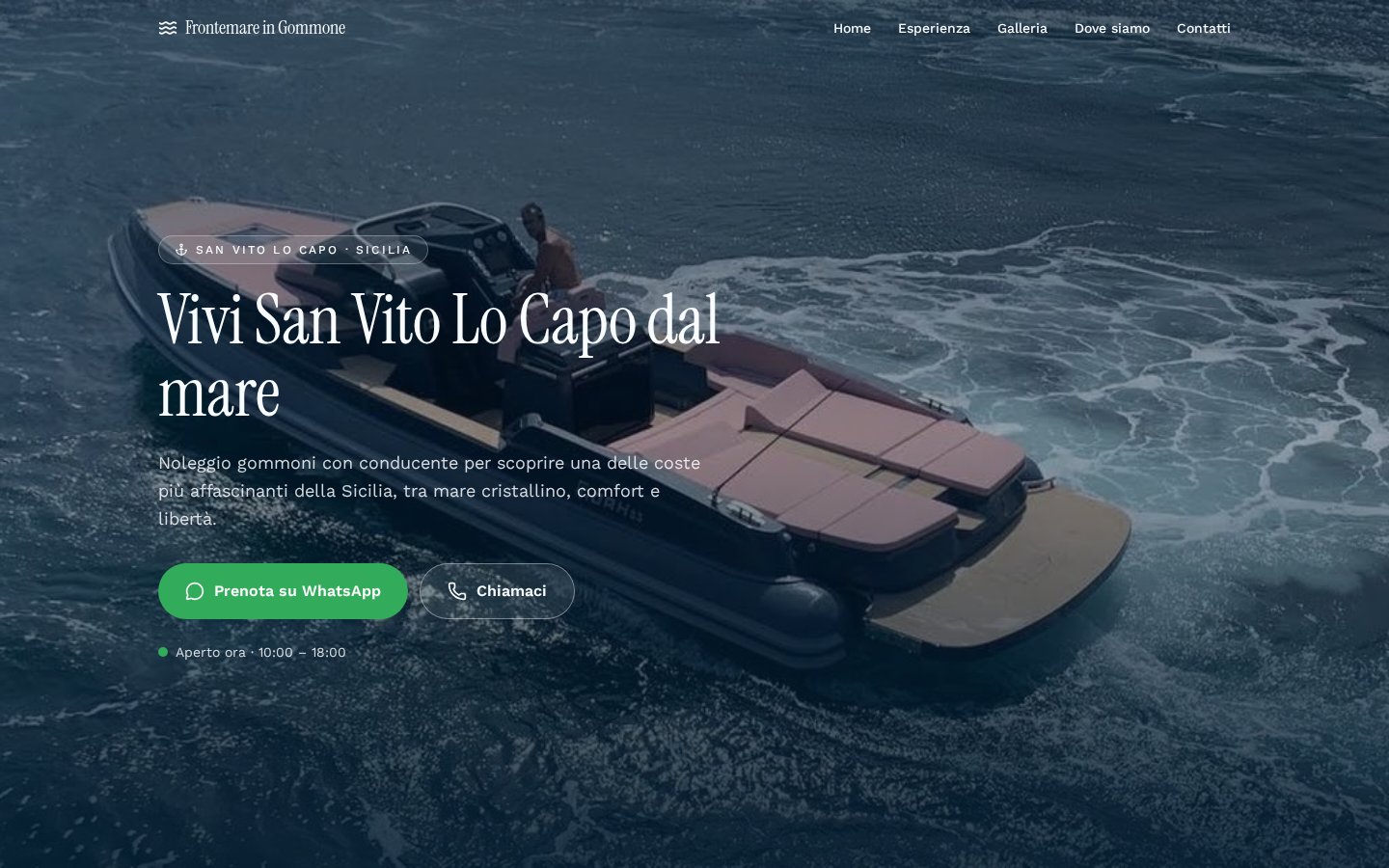 Anteprima del sito web realizzato per Frontemare San Vito Lo Capo a San Vito Lo Capo