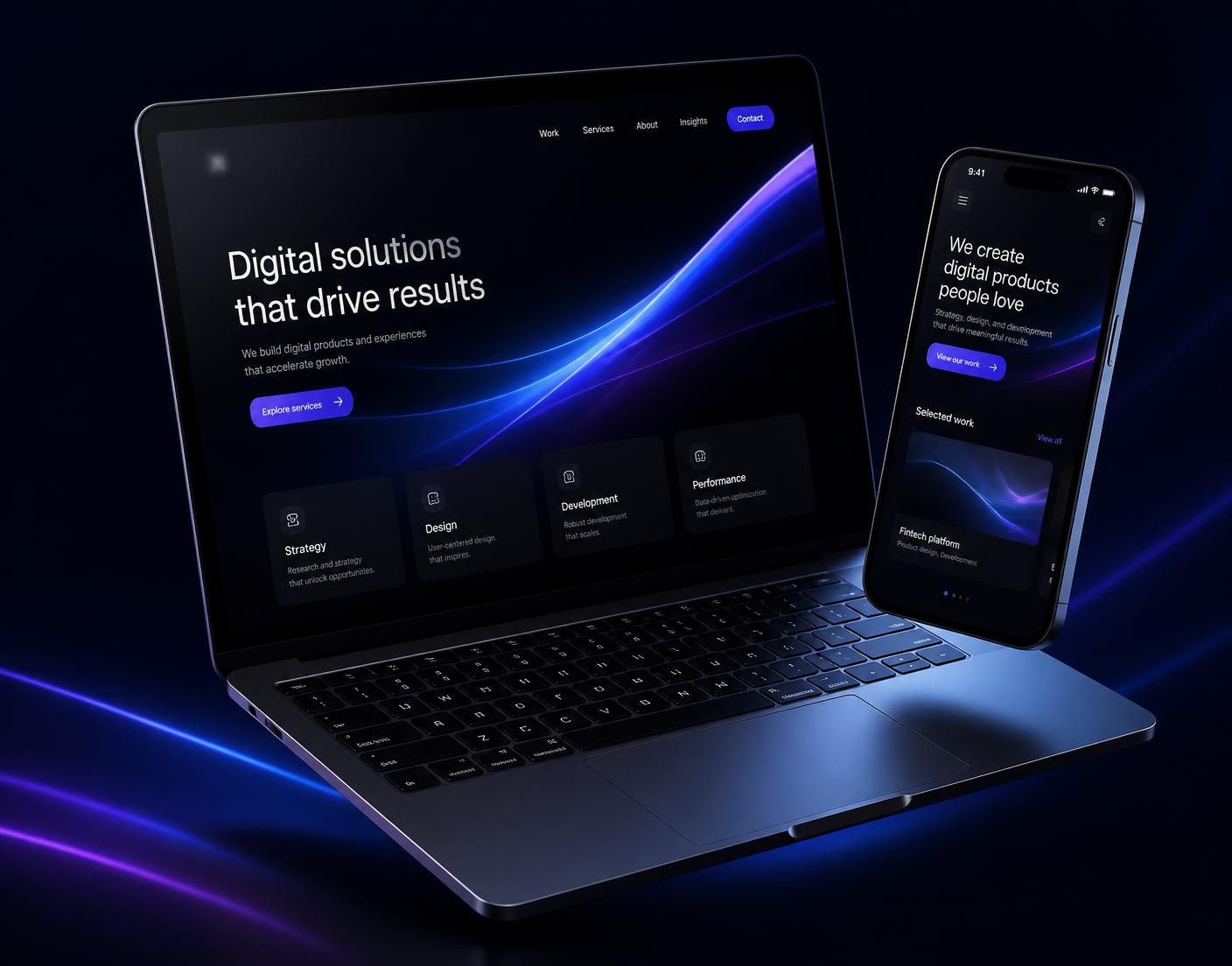 Anteprima di un sito web responsive realizzato da NORIVA Digital, visualizzato su laptop e smartphone